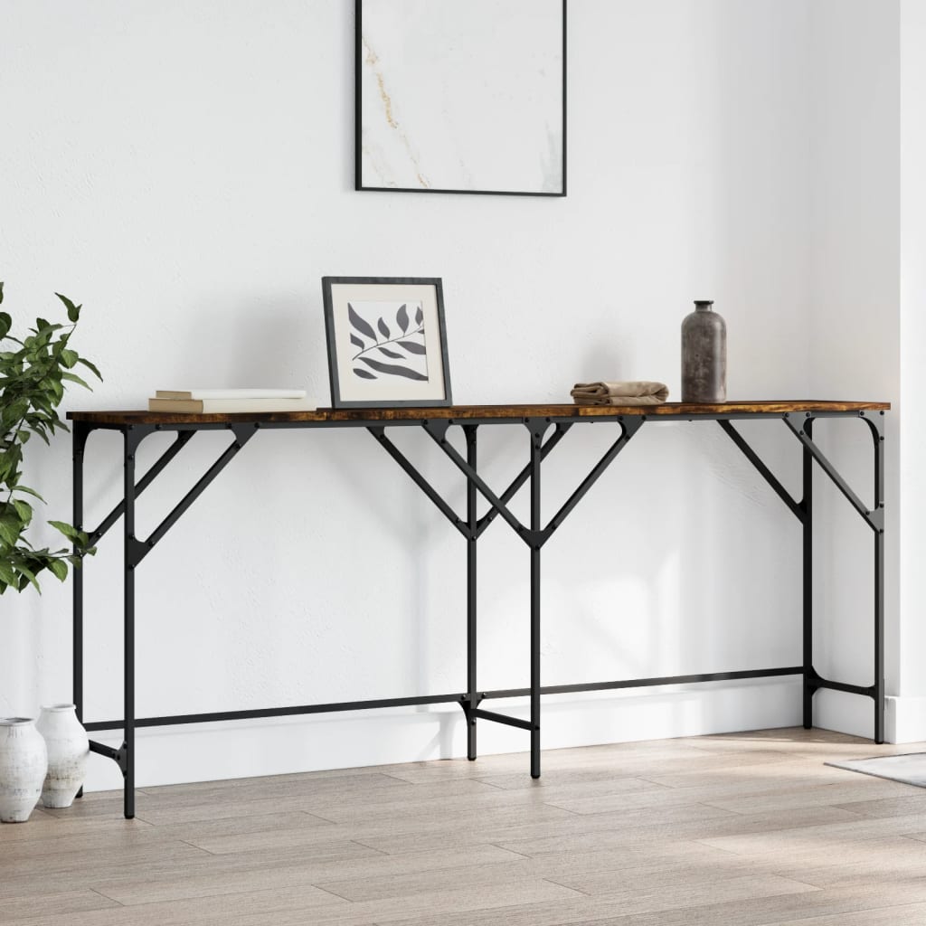 Console Table 180x29x75 cm Engineered Wood Smoked oak 180 cm