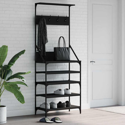 Clothes Rack with Shoe Storage Black 70 x 34 x 184 cm