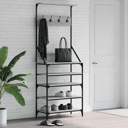 Clothes Rack with Shoe Storage Grey sonoma 70 x 34 x 184 cm