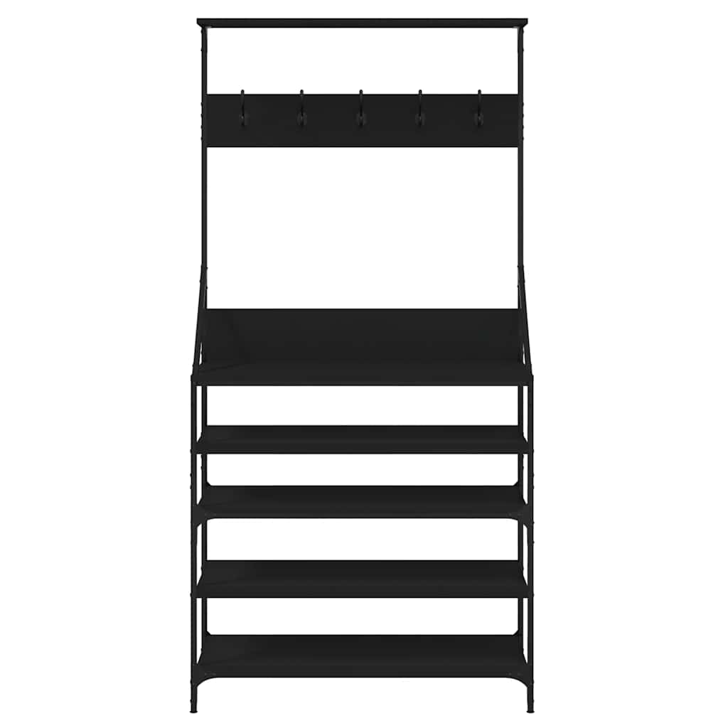 Clothes Rack with Shoe Storage Black 90 x 34 x 184 cm