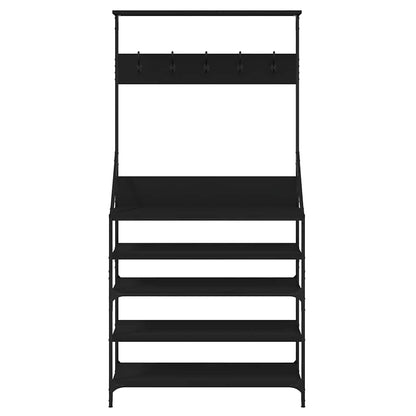 Clothes Rack with Shoe Storage Black 90 x 34 x 184 cm
