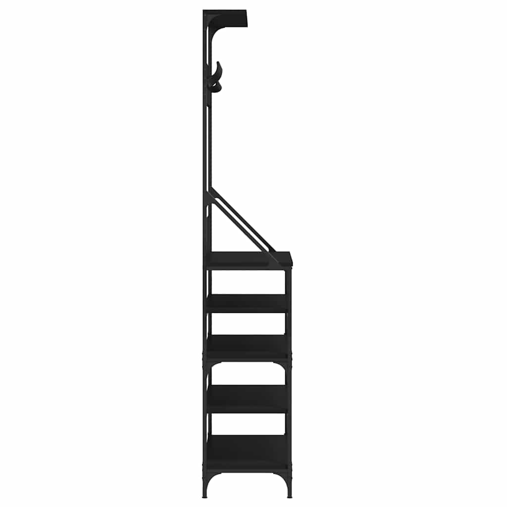 Clothes Rack with Shoe Storage Black 90 x 34 x 184 cm