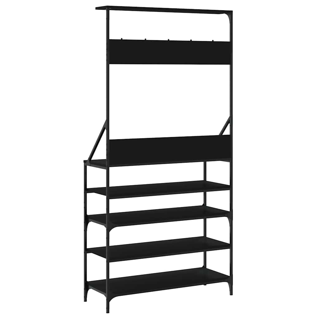 Clothes Rack with Shoe Storage Black 90 x 34 x 184 cm