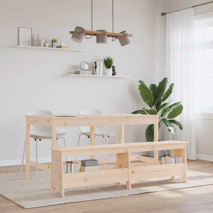 Hall Bench Solid Wood Pine Natural 160 x 28 x 45 cm