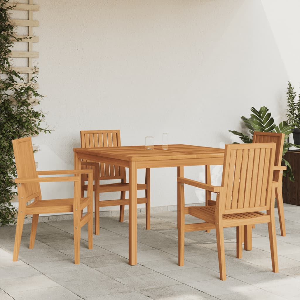 vidaXL 5 Piece Garden Dining Set Solid Wood Teak 1