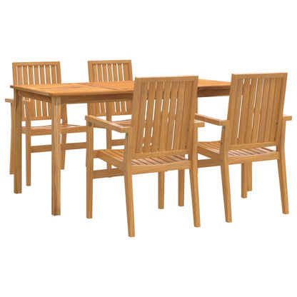 vidaXL 5 Piece Garden Dining Set Solid Wood Teak 2
