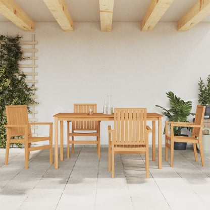 vidaXL 5 Piece Garden Dining Set Solid Wood Teak 1