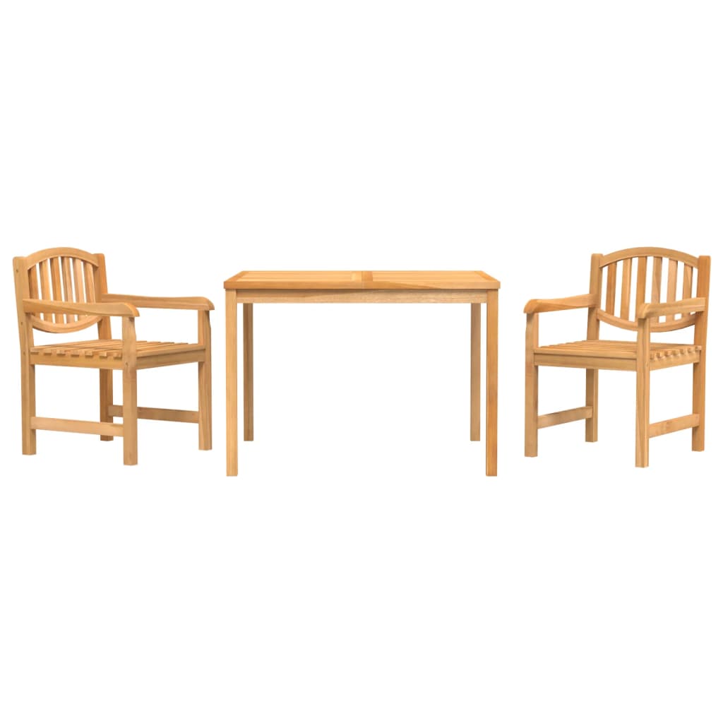 vidaXL 3 Piece Garden Dining Set Solid Wood Teak 2