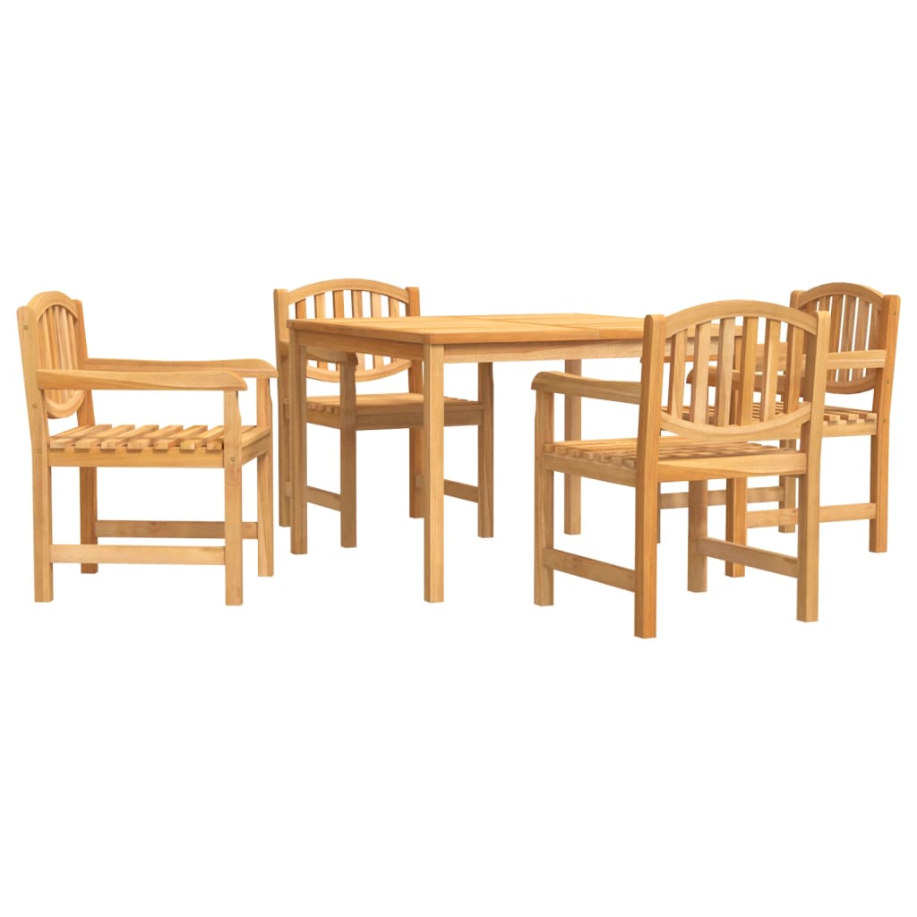 vidaXL 5 Piece Garden Dining Set Solid Wood Teak 2