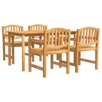 vidaXL 5 Piece Garden Dining Set Solid Wood Teak 2