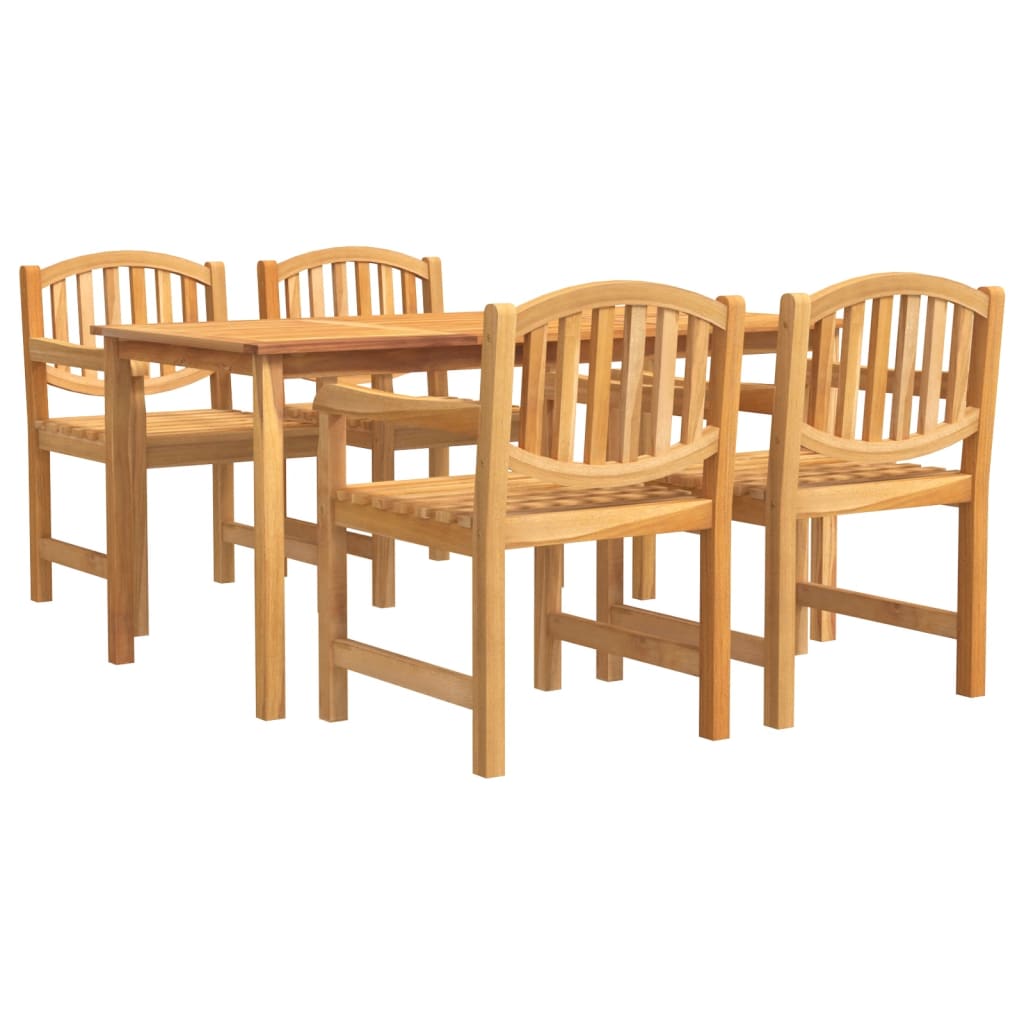 vidaXL 5 Piece Garden Dining Set Solid Wood Teak 2