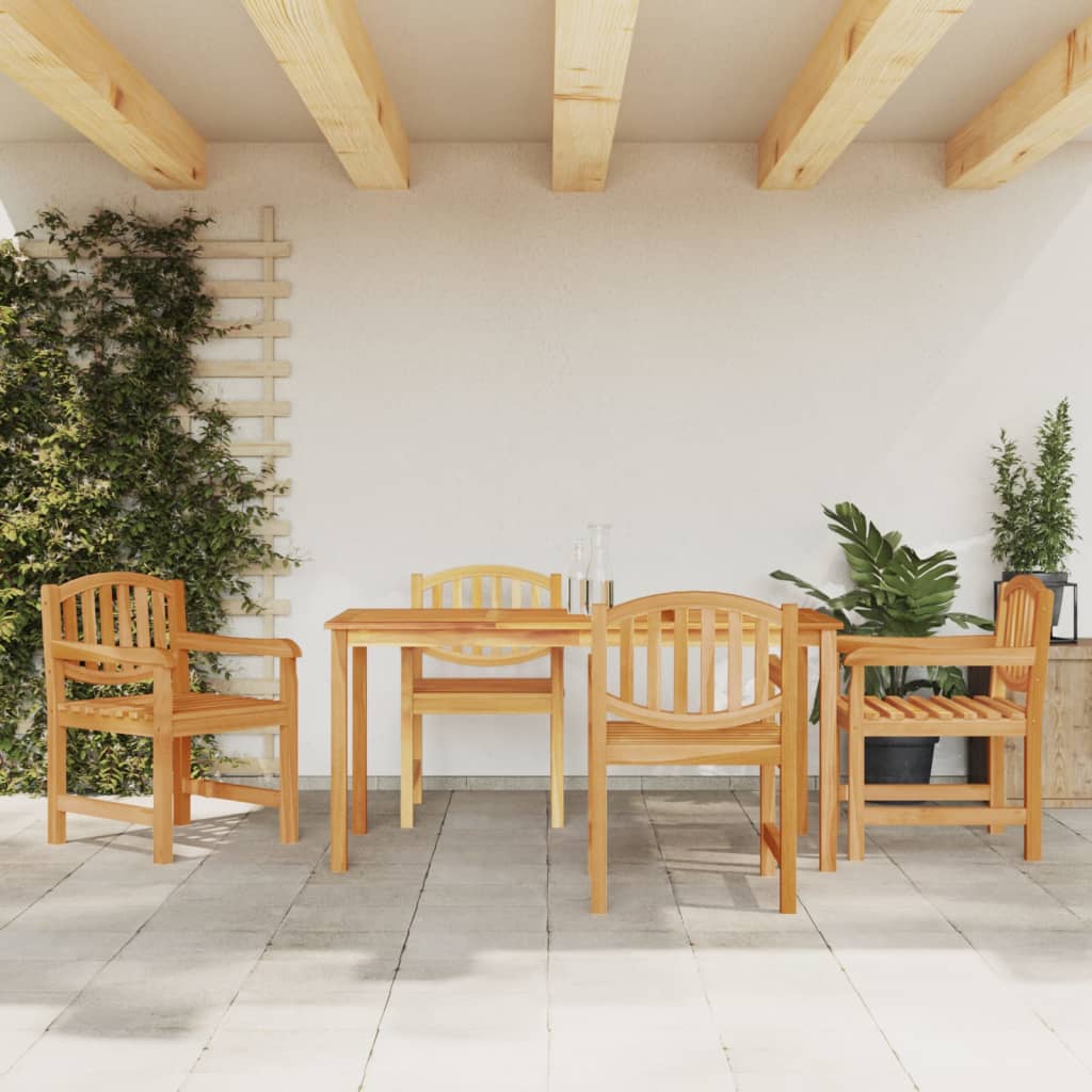 vidaXL 5 Piece Garden Dining Set Solid Wood Teak 1