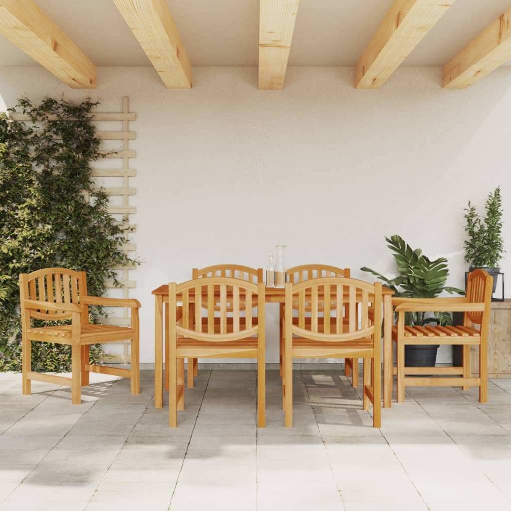 vidaXL 7 Piece Garden Dining Set Solid Wood Teak 1