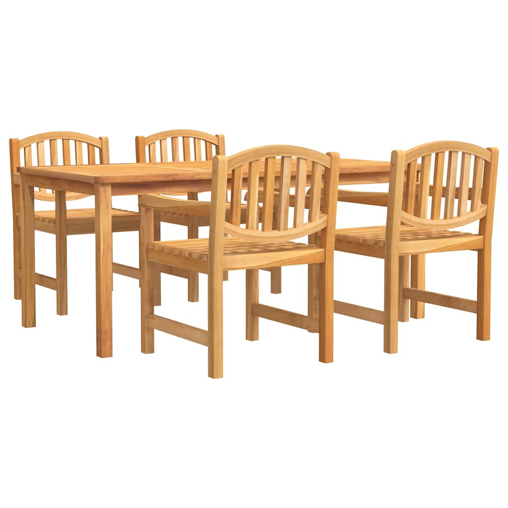 vidaXL 5 Piece Garden Dining Set Solid Wood Teak 2