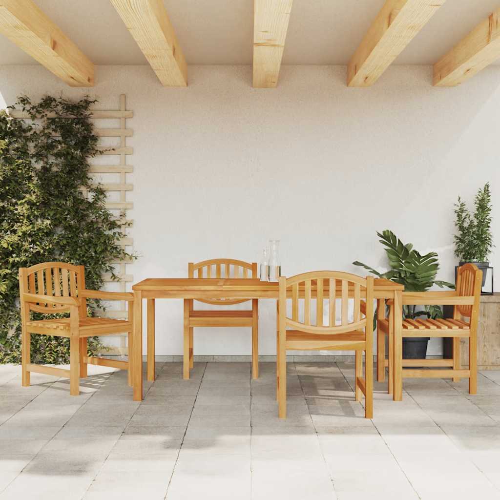 vidaXL 5 Piece Garden Dining Set Solid Wood Teak 1