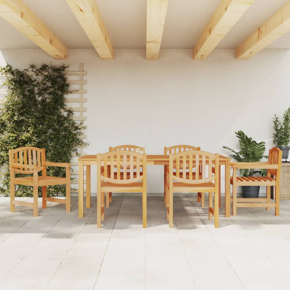 vidaXL 7 Piece Garden Dining Set Solid Wood Teak