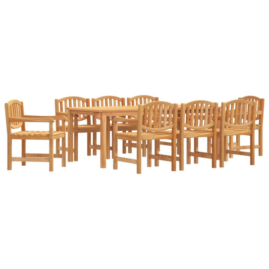 vidaXL 9 Piece Garden Dining Set Solid Wood Teak 2
