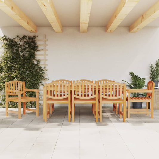vidaXL 9 Piece Garden Dining Set Solid Wood Teak 1