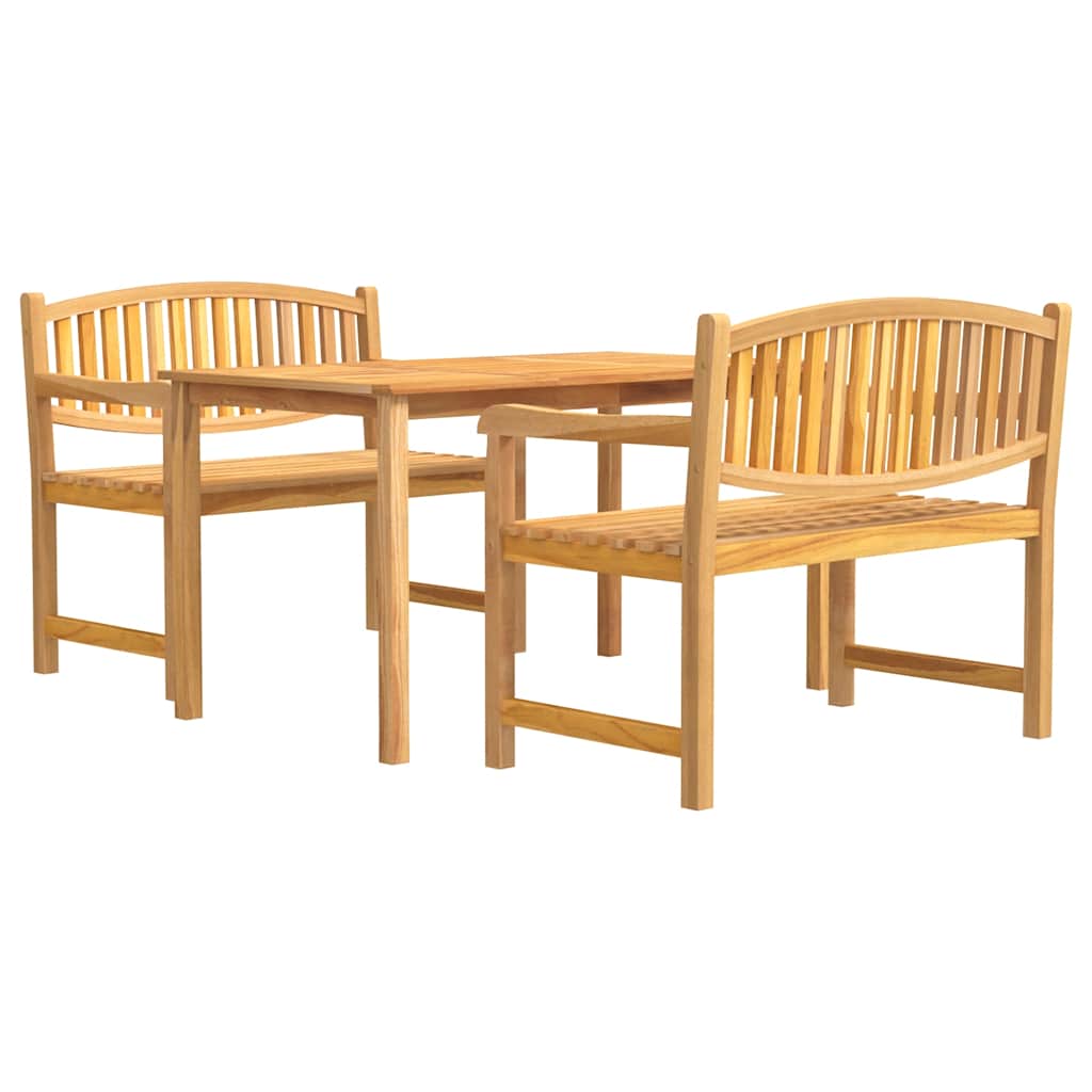 vidaXL 3 Piece Garden Dining Set Solid Wood Teak 2