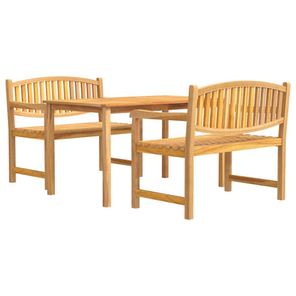 vidaXL 3 Piece Garden Dining Set Solid Wood Teak 2