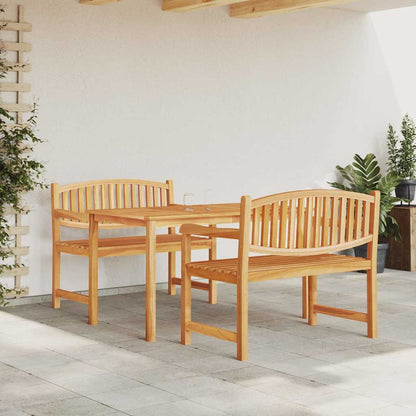 vidaXL 3 Piece Garden Dining Set Solid Wood Teak 1