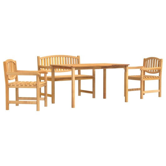 vidaXL 4 Piece Garden Dining Set Solid Wood Teak 2