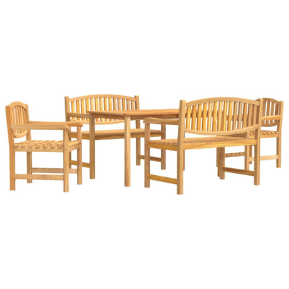vidaXL 5 Piece Garden Dining Set Solid Wood Teak 2