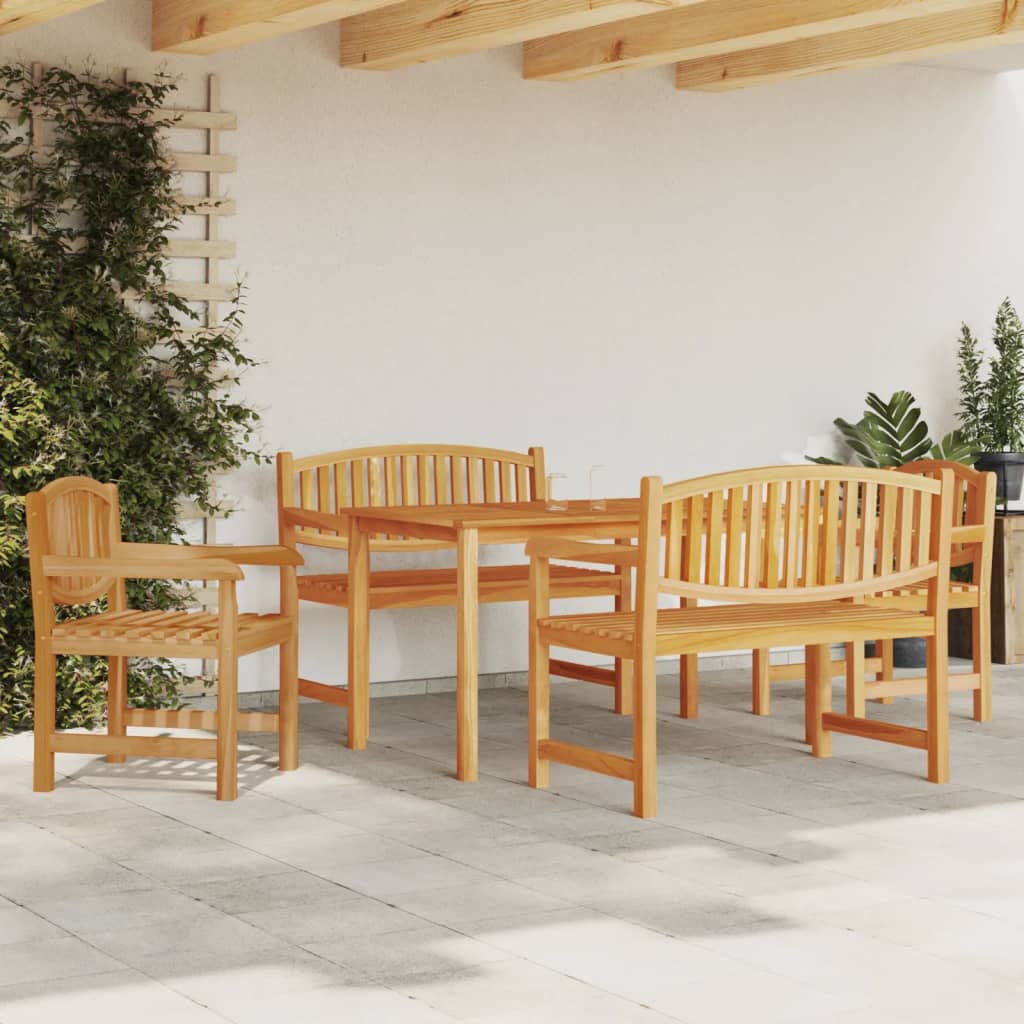 vidaXL 5 Piece Garden Dining Set Solid Wood Teak 1