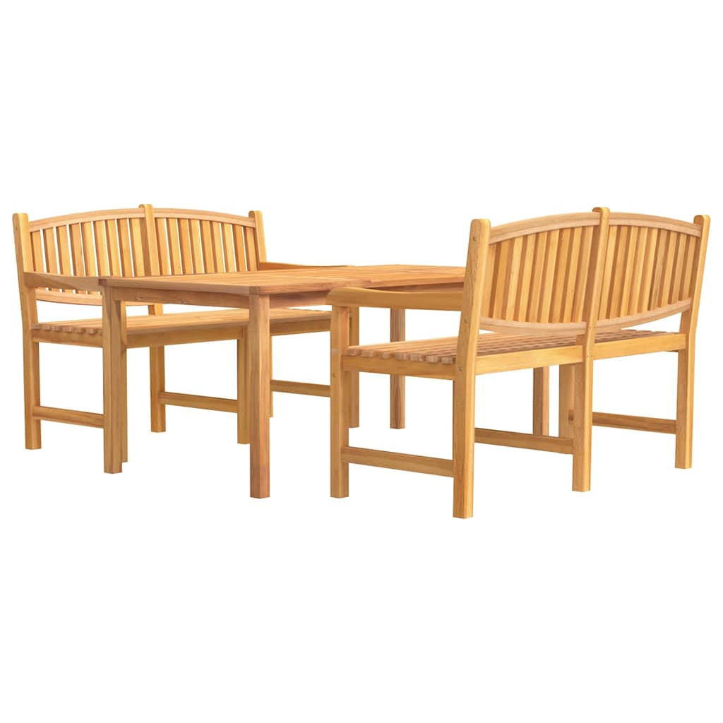 vidaXL 3 Piece Garden Dining Set Solid Wood Teak 2
