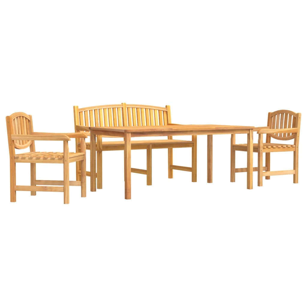 vidaXL 4 Piece Garden Dining Set Solid Wood Teak 2