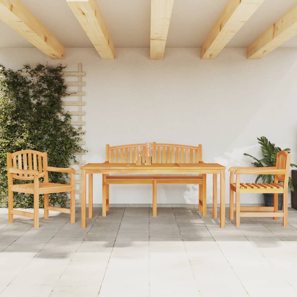 vidaXL 4 Piece Garden Dining Set Solid Wood Teak 1