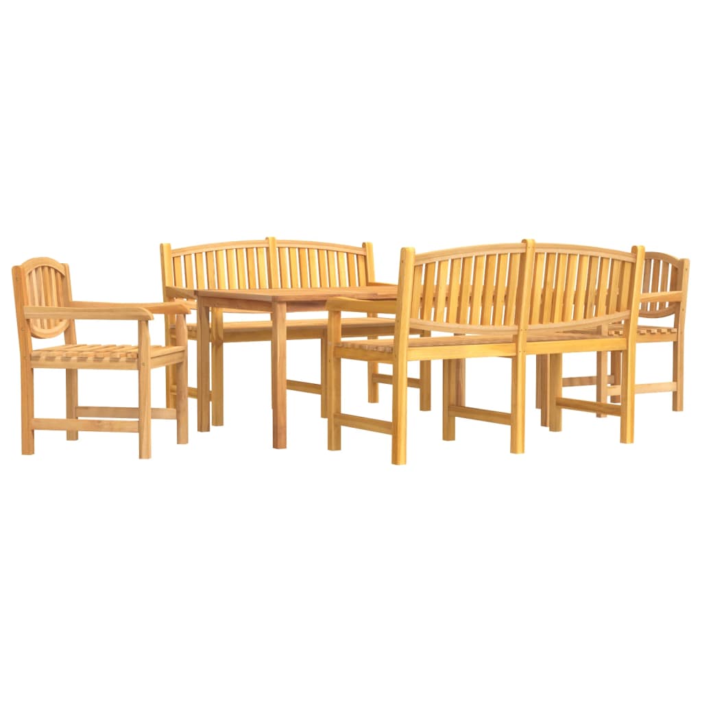 vidaXL 5 Piece Garden Dining Set Solid Wood Teak 2