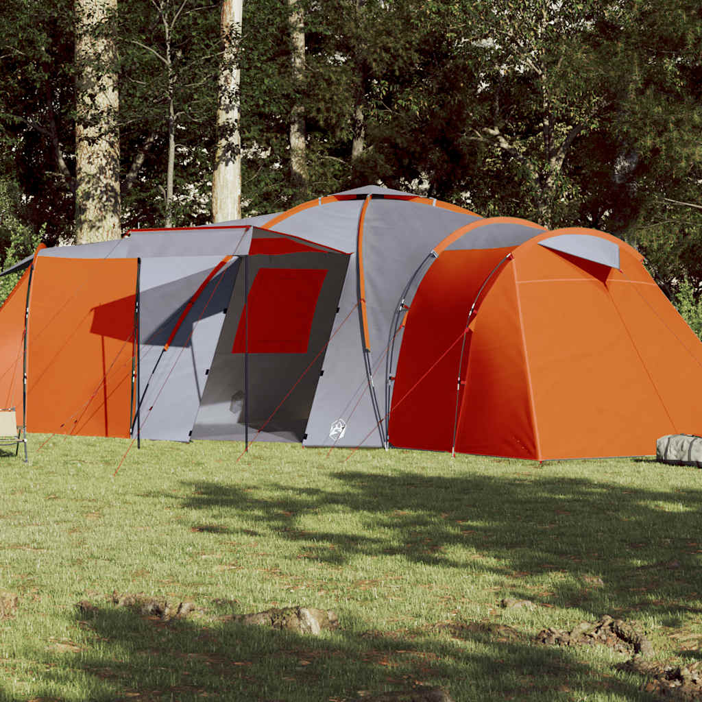 Family Tent Dome 12-Person Waterproof Grey and orange