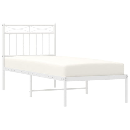 Metal Bed Frame without Mattress with Headboard White 80 cm 200 cm