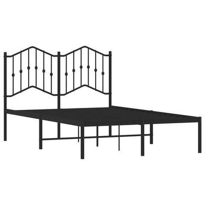 Metal Bed Frame without Mattress with Headboard Black 120 cm 190 cm