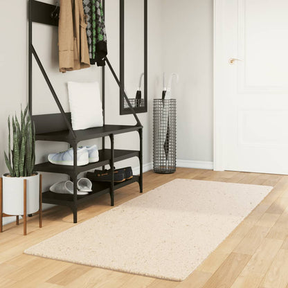 Rug HUARTE Short Pile Soft and Washable Beige 80 x 200 cm