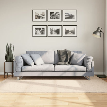 Rug HUARTE Short Pile Soft and Washable Beige 140 x 200 cm