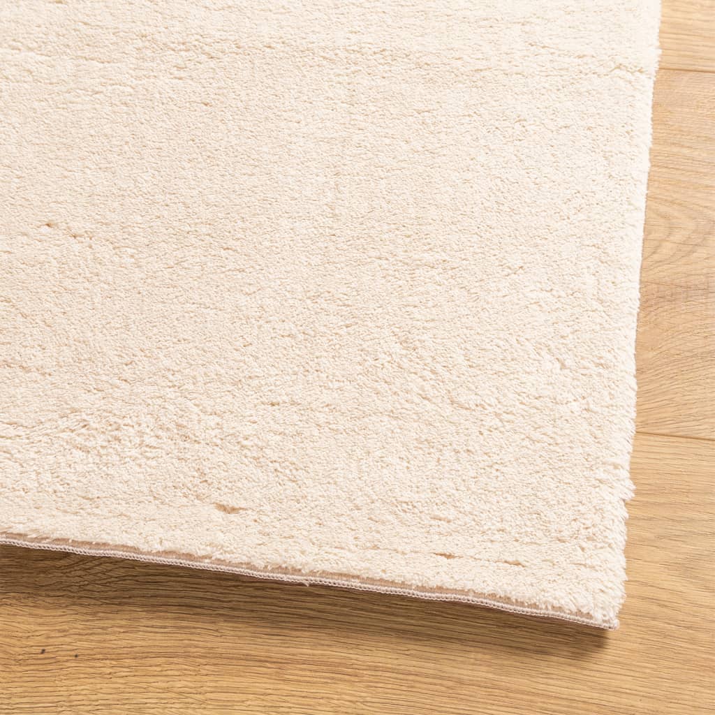 Rug HUARTE Short Pile Soft and Washable Beige 160 x 230 cm