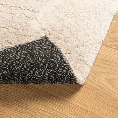 Rug HUARTE Short Pile Soft and Washable Beige 160 x 230 cm