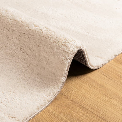 Rug HUARTE Short Pile Soft and Washable Beige 160 x 230 cm