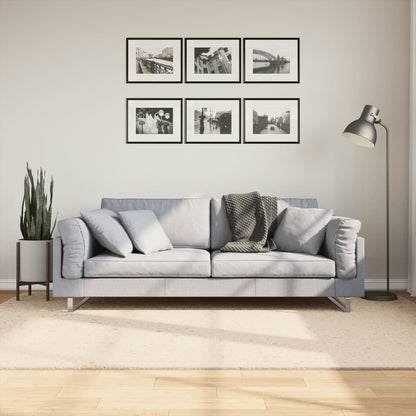 Rug HUARTE Short Pile Soft and Washable Beige 160 x 230 cm