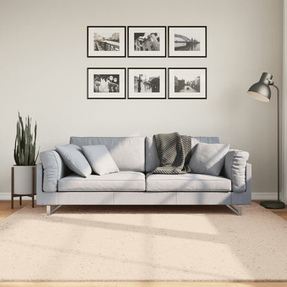 Rug HUARTE Short Pile Soft and Washable Beige 200 x 200 cm