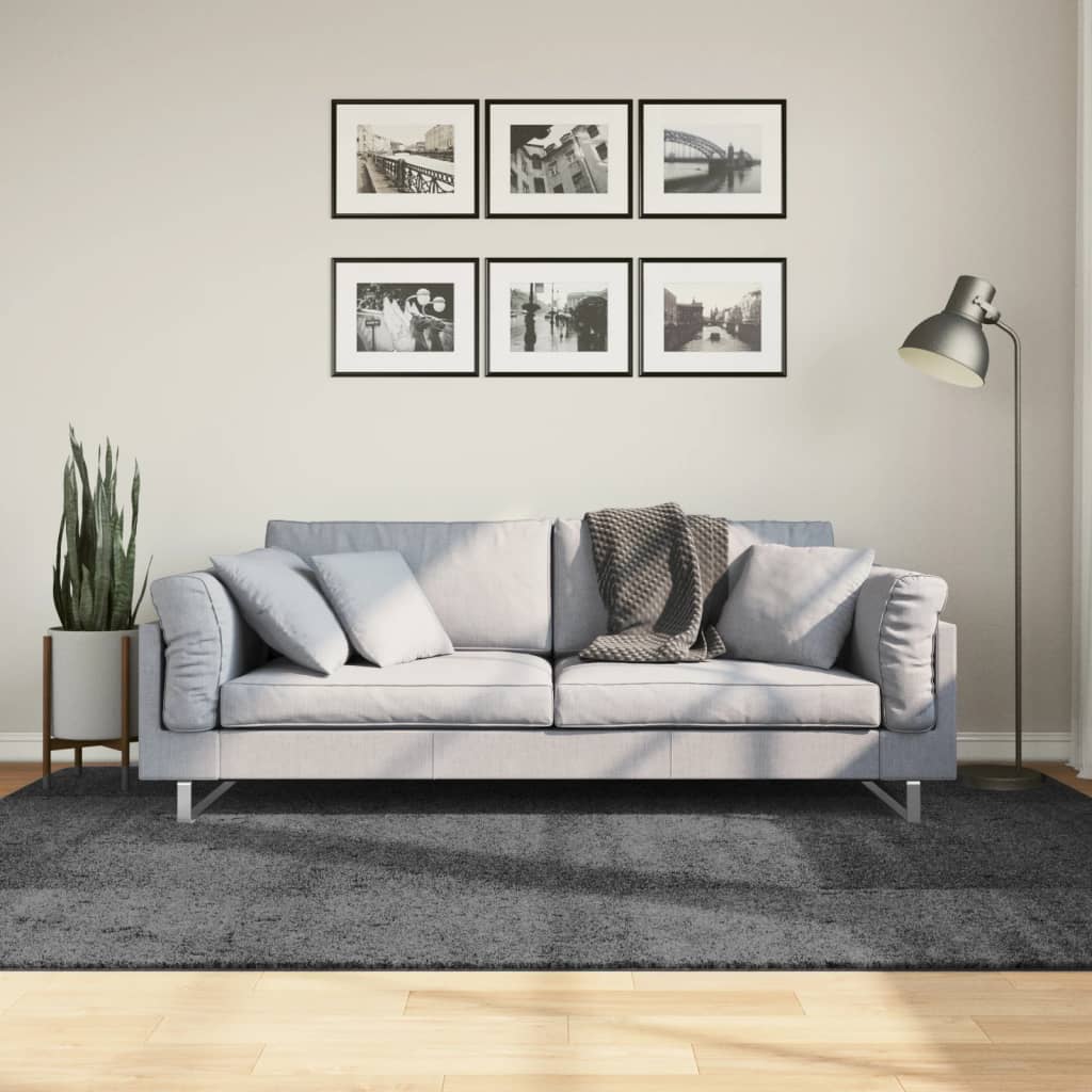 Rug OVIEDO Short Pile Anthracite 160 x 230 cm