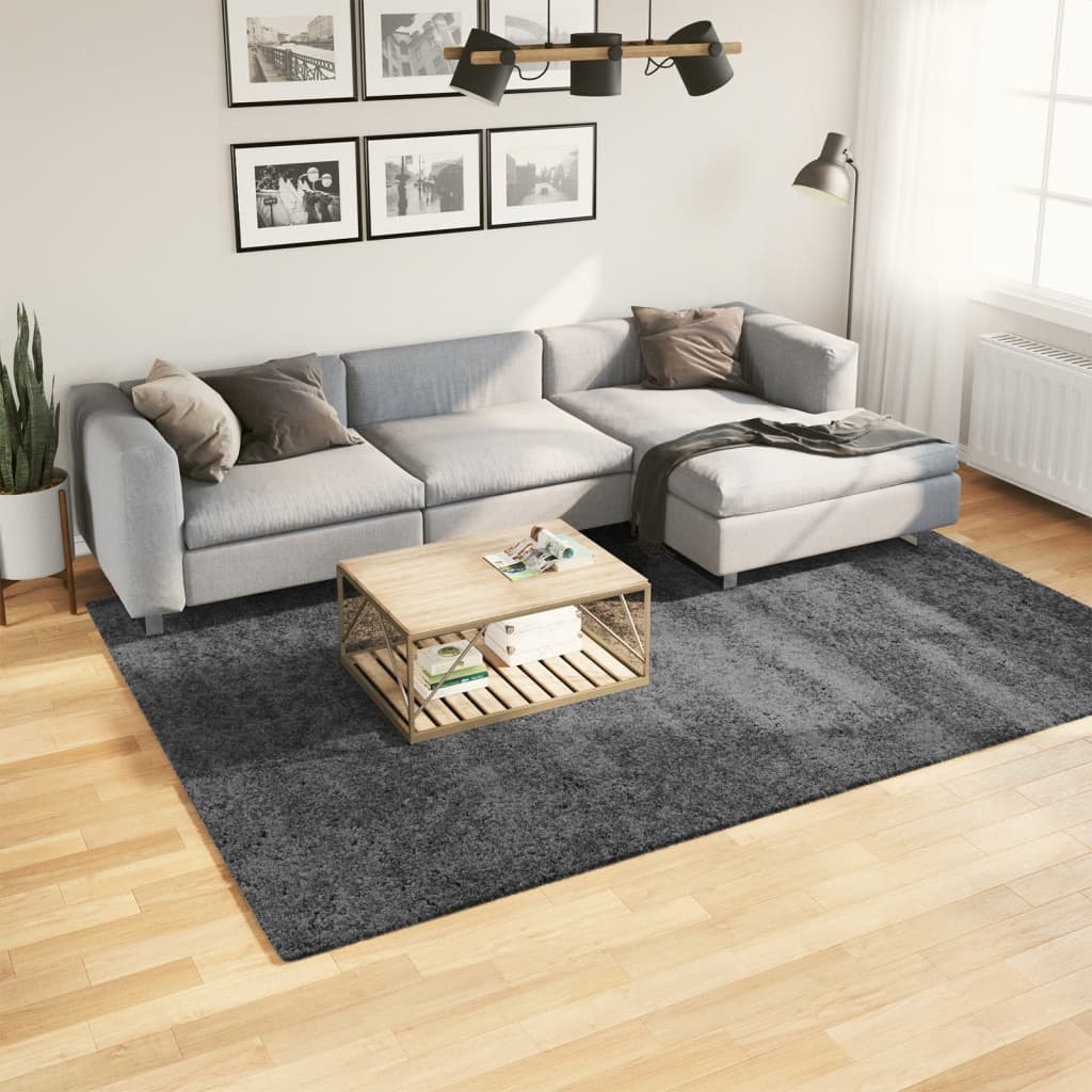 Rug OVIEDO Short Pile Anthracite 200 x 280 cm