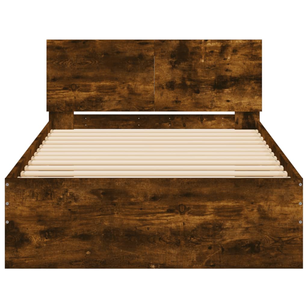 Bed Frame without Mattress Smoked Oak 100 x 200 cm