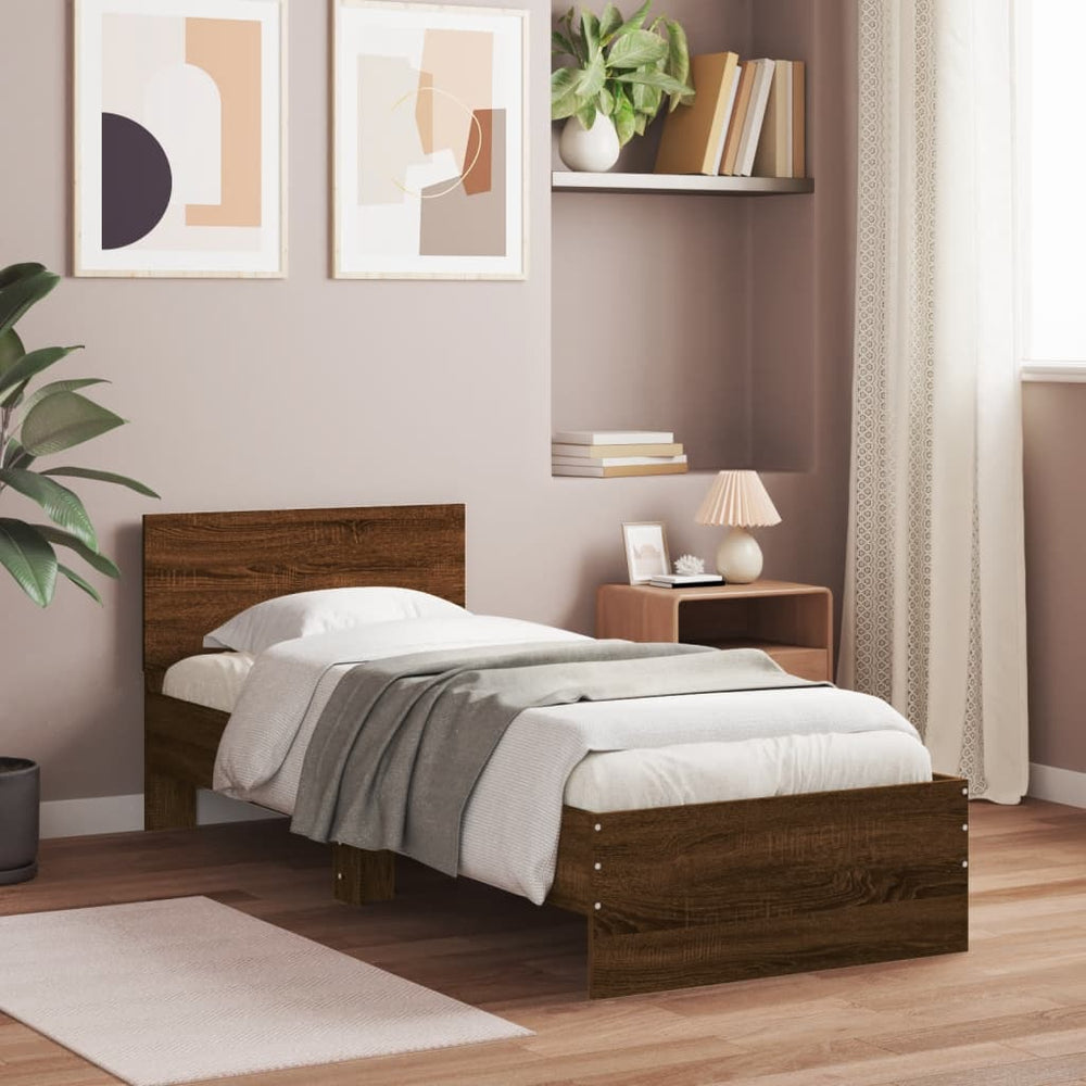 vidaXL Bed Frame without Mattress Brown Oak