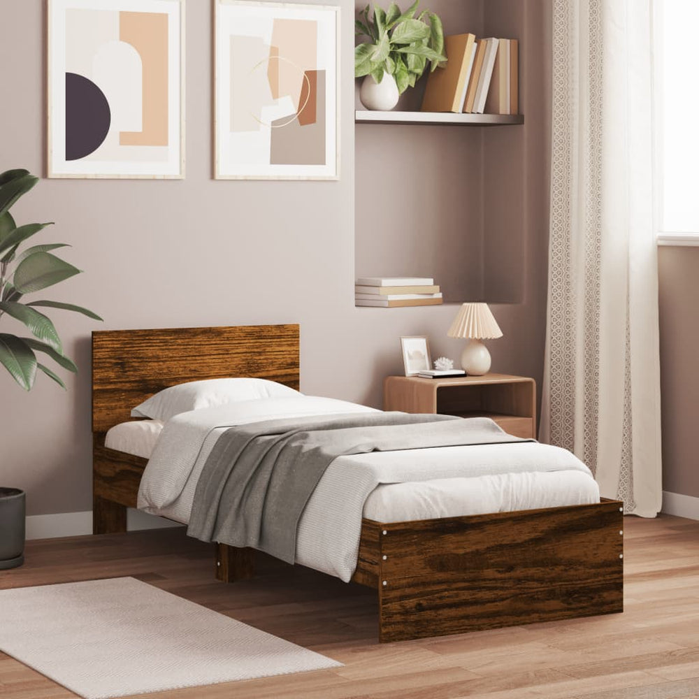vidaXL Bed Frame without Mattress Smoked Oak