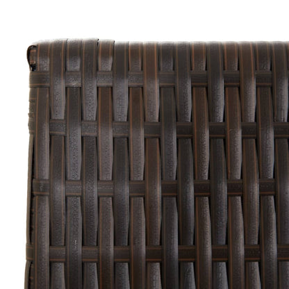 Room Divider 4 Panels Poly Rattan Full Weaving Length 200 cm Brown 245 cm