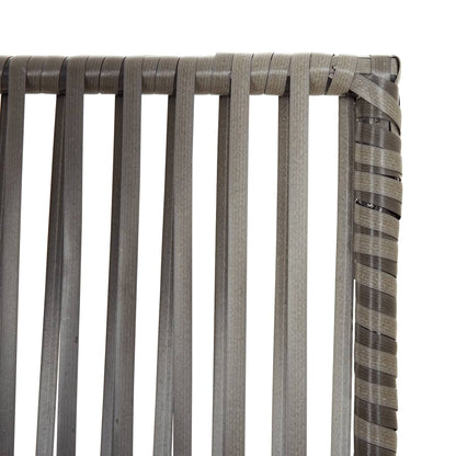 Room Divider 3 Panels Poly Rattan Line Weaving Length 200 cm Grey 294 cm
