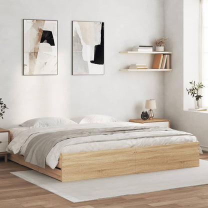 Bed Frame with Drawers without Mattress 180x200 cm Sonoma oak